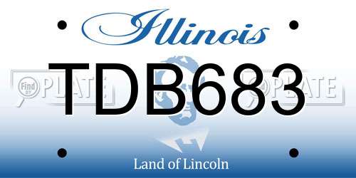 TDB683 Illinois License Plate