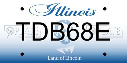 TDB68E Illinois License Plate