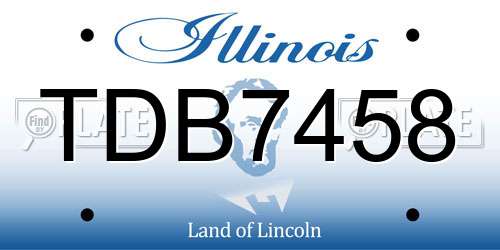 TDB7458 Illinois License Plate