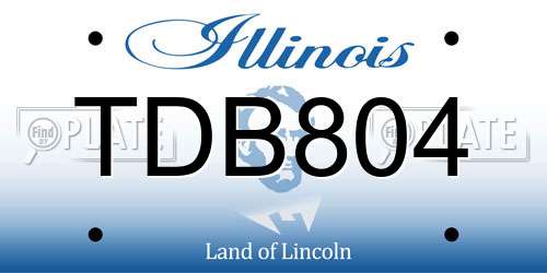 TDB804 Illinois License Plate