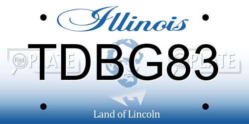 TDBG83 Illinois License Plate