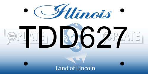 TDD627 Illinois License Plate