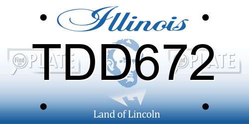 TDD672 Illinois License Plate