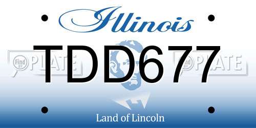 TDD677 Illinois License Plate