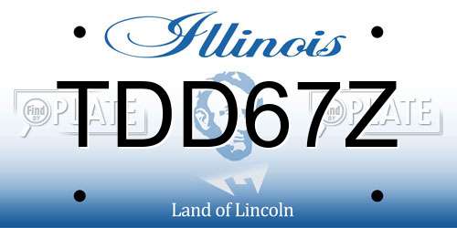 TDD67Z Illinois License Plate