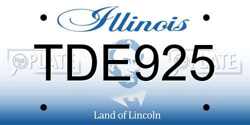 TDE925 Illinois License Plate