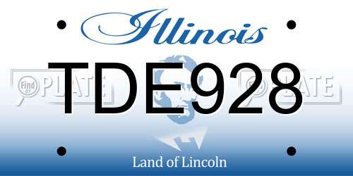 TDE928 Illinois License Plate