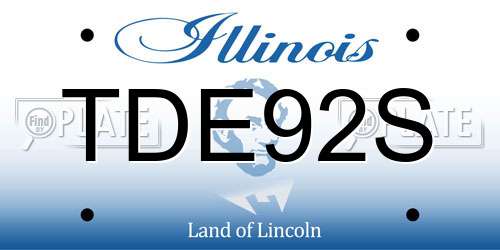 TDE92S Illinois License Plate