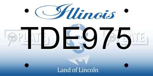 TDE975 Illinois License Plate