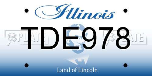 TDE978 Illinois License Plate