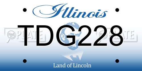 TDG228 Illinois License Plate