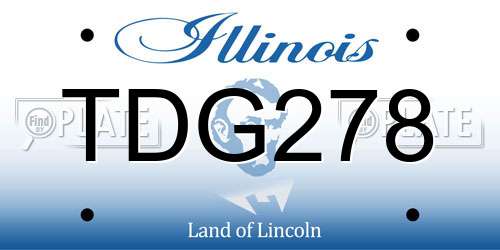 TDG278 Illinois License Plate