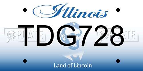 TDG728 Illinois License Plate