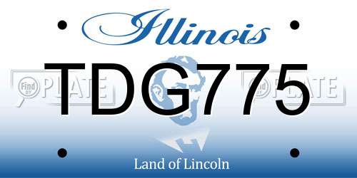 TDG775 Illinois License Plate
