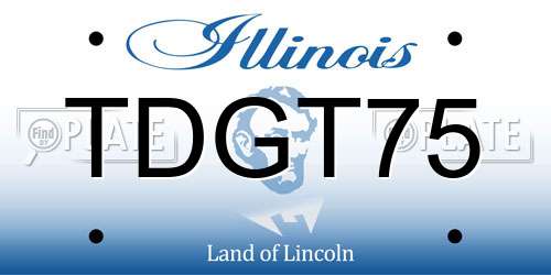 TDGT75 Illinois License Plate