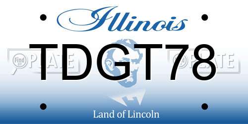 TDGT78 Illinois License Plate