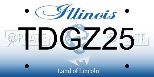 TDGZ25 Illinois License Plate