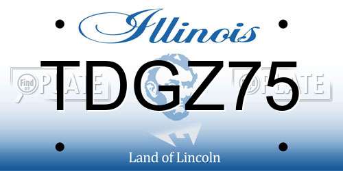 TDGZ75 Illinois License Plate
