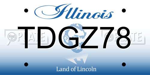 TDGZ78 Illinois License Plate