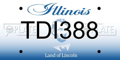 TDI388 Illinois License Plate