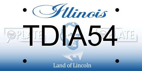 TDIA54 Illinois License Plate
