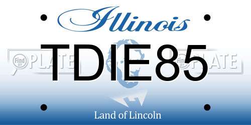TDIE85 Illinois License Plate