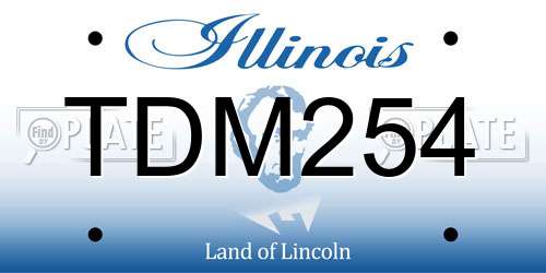 TDM254 Illinois License Plate