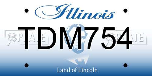 TDM754 Illinois License Plate