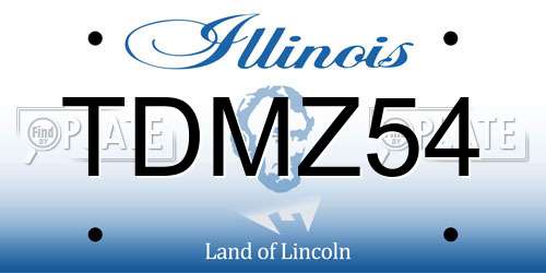 TDMZ54 Illinois License Plate