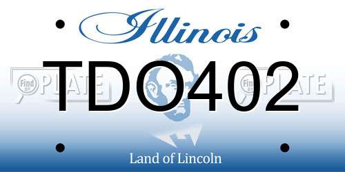 TDO402 Illinois License Plate