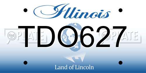 TDO627 Illinois License Plate