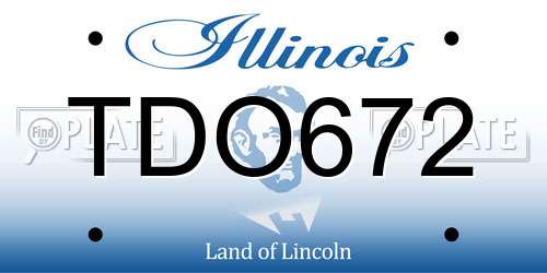 TDO672 Illinois License Plate