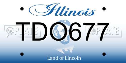 TDO677 Illinois License Plate