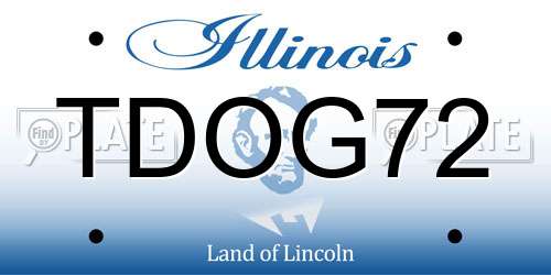 TDOG72 Illinois License Plate