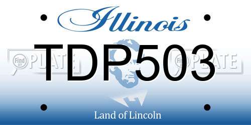 TDP503 Illinois License Plate