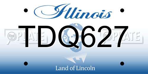 TDQ627 Illinois License Plate