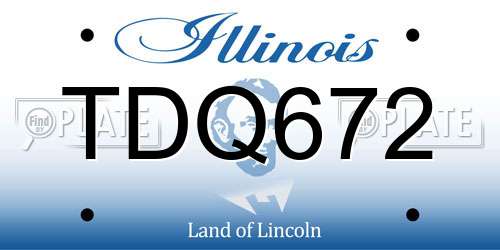 TDQ672 Illinois License Plate