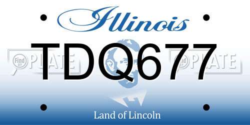 TDQ677 Illinois License Plate