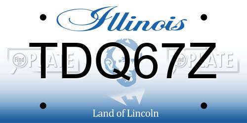 TDQ67Z Illinois License Plate