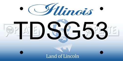 TDSG53 Illinois License Plate