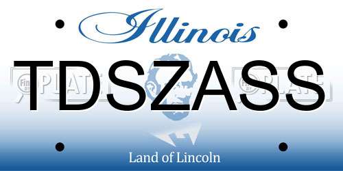 TDSZASS Illinois License Plate
