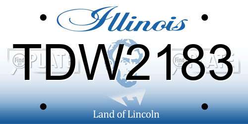 TDW2183 Illinois License Plate