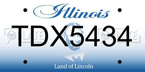 TDX5434 Illinois License Plate
