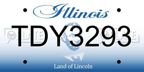 TDY3293 Illinois License Plate