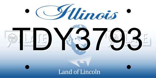 TDY3793 Illinois License Plate
