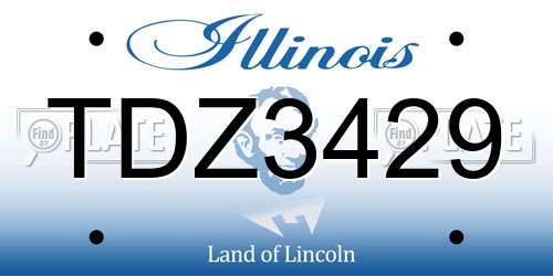 TDZ3429 Illinois License Plate