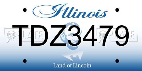 TDZ3479 Illinois License Plate