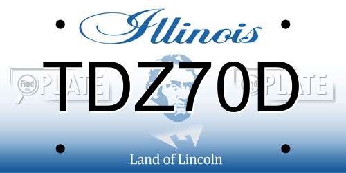 TDZ70D Illinois License Plate
