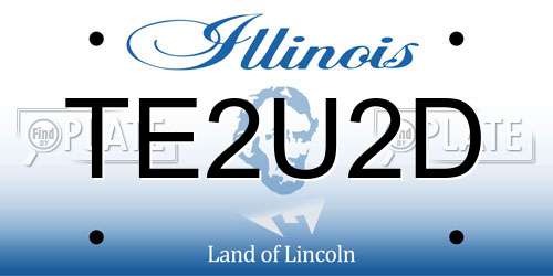 TE2U2D Illinois License Plate