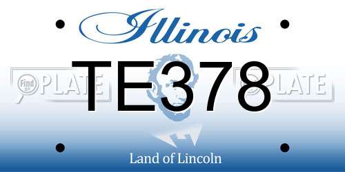 TE378 Illinois License Plate